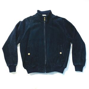 Authentic Imports Leather Full Zip Bomber Jacket Insulated Flannel Lined Black L